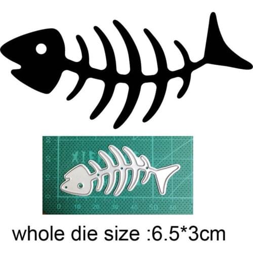 Craft dies cute fish skeleton metal cutting dies scrapbooking for diy paper card making embossing die cut stencils dies new 2020