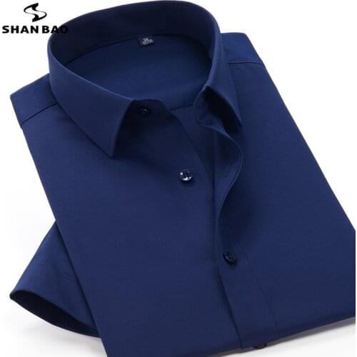 6XL 7XL 8XL 9XL 10XL mens summer short-sleeved shirt classic brand business casual youth professional solid color stretch shirt