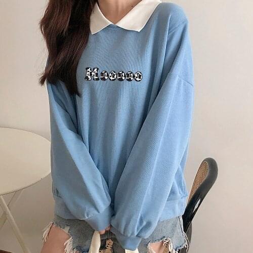 Cute Dairy Cow Letter Goth Clothes Women Punk Gothic Vintage Cotton Harajuku Hoodie Women Sweatshirt Soft Long Sleeve Teens Tops