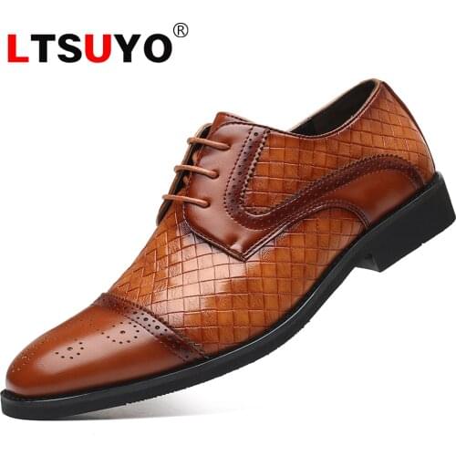 Mens leather pointed-toe business shoes, fashionable high-end woven loafers, mens formal shoes, brand office casual shoes