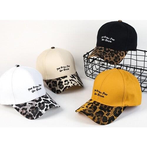 Fashion vintage leopard print baseball cap Snapback Hat Letters embroidery cap For Women Gorras Casual Casquette Outdoor travel