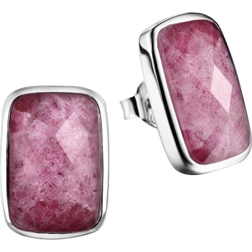 DORMITH real 925 sterling silver gemstone earrings 17mmx11mm luxury natural ruby drop earrings for women fine jewelry earrings