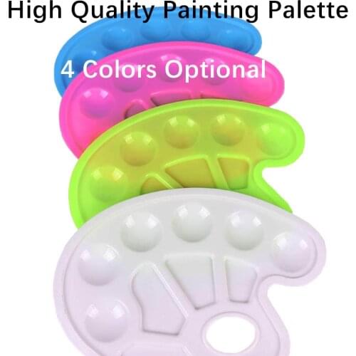 1pc Plastic Palette Art Paint Plastic Drawing Tray Color Palette For Oil Watercolour White Painting Palette Wholesale Price