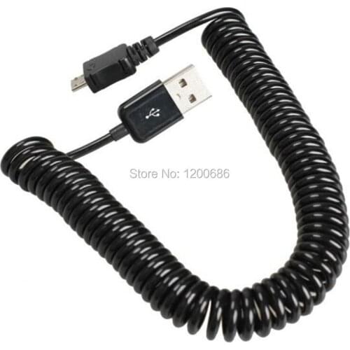 10ft 3M Spiral Coiled USB 2.0 A Male to Micro USB B 5Pin Adaptor Spring Cable