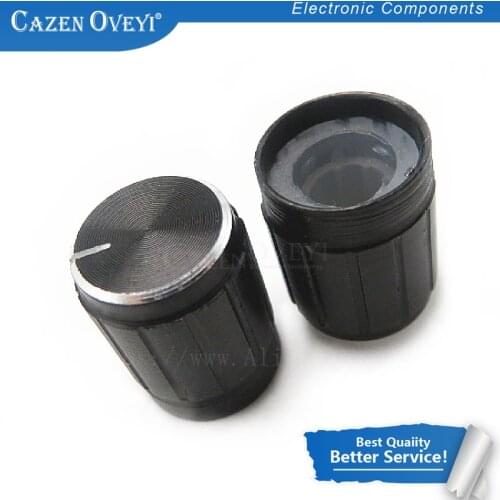 10pcs/lot 13*17mm aluminum alloy potentiometer 13*17 knob rotation switch volume control knob black In Stock