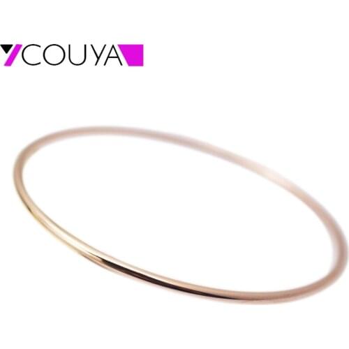 2016 Fashion Jewelry Rose Gold color Cute Bracelets Bangles Elegant Simple Single Line Charm Infinity Women Bangle