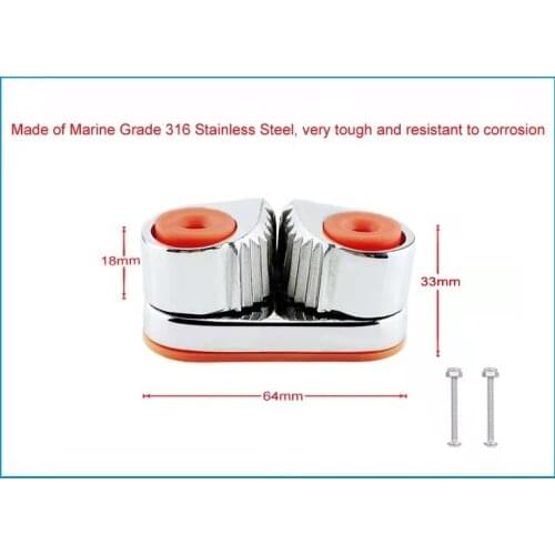 316 Stainless Steel 2 Row Matic Ball Bearing Cam Cleat Pilates Equipment Marine Boat Fast Entry Rope Wire Fairlead Sailing