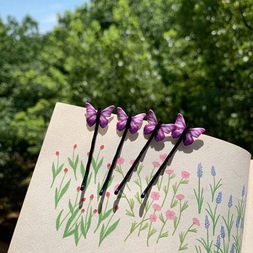 4Pcs Butterfly Hair Clips Grip Claw Barrettes Mixed Color Mini Clamps Jaw Hairpin Headdress Hair Styling Accessories Tool