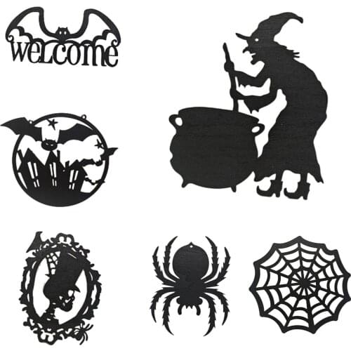 6Pack Wooden Halloween Pendant ing Ornaments Wood Slices for DIY Decor