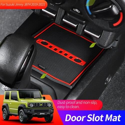 For Suzuki Jimny JB74 2019-2021 Car Door Cushion Door Groove Mat Cup Anti Slip Slot Mats Pads Dust Cushion Interior Accessories