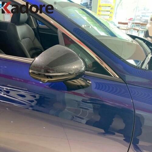 ABS Carbon Fiber Side Door Rearview Mirror Cover Trims For Kia Optima 2021 2022 Car Exterior Accessories