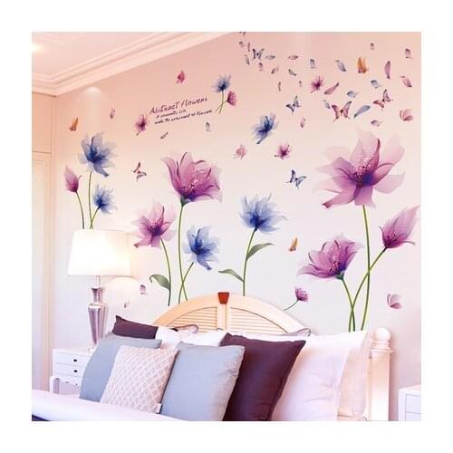 Abstract Flower Wall Stickers Wall Pasting Living Room Bedroom Warm Kids Room Decoration Wallpaper Self-pasting Wall Painting Decals