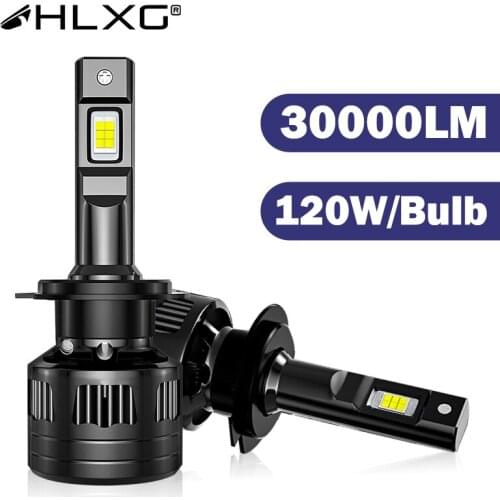 HLXG car Light 30000LM canbus luces headlight H8 H9 H11 9005 9006 HB3 HB4 H4 h7 LED bulb lamp 120W 12V h7 led CSP 3570 led 6500K