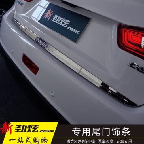 For Mitsubishi ASX 2013-2019 Tailgate Rear Door Bottom Cover Molding Trim Stainless Steel back door trim car Accessories
