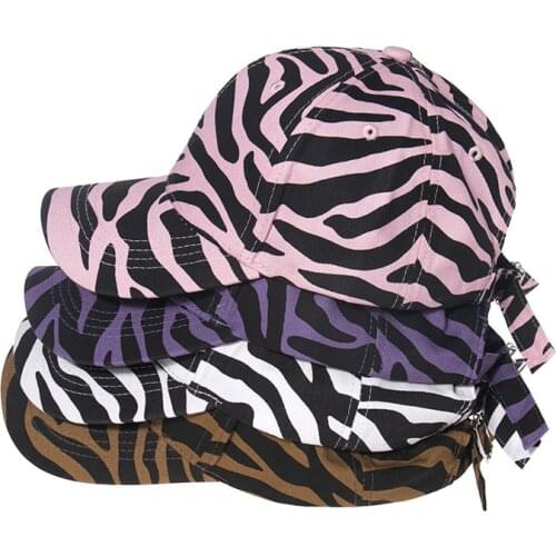 European and American Popular Striped Cow Pattern Baseball Cap Female Trend Spring and Autumn Sunshade Cap Sun Hat Rebound Cap