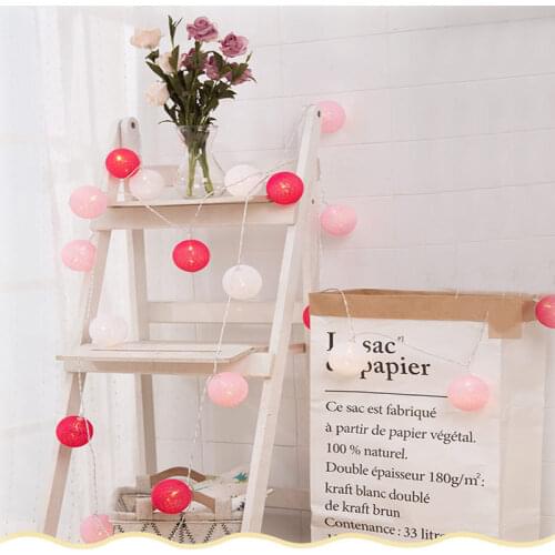 LED Cotton Ball Garland String Light Christmas Fairy Round Light String Outdoor Holiday Wedding Party Home Decoration Light