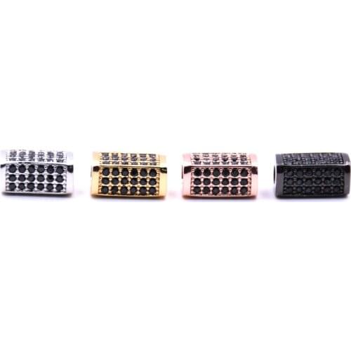 KANGKANG Hot Selling Micro-inlay Zirconia 4 color Quadrangular prism Jewelry Accessories de bijoux Smykker