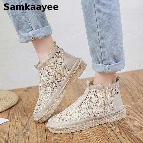 Size 35-40 Women Flats Sneakers Spring Summer Female Mesh Vulcanize Shoes Lace Breathable Walking Zapatos Mujer Casual Footwear