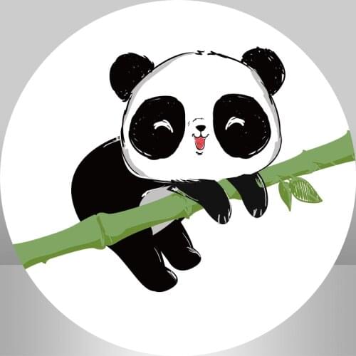Circle Round Backdrop Animals Baby Shower Background Bamboo Panda Boy Birthday Party Decoration Photoshoots Banner Cover