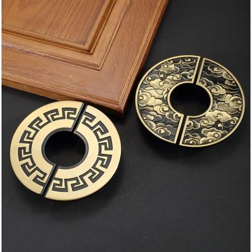 Round Chinese style wardrobe door handle drawer cupboard door handle bathroom cabinet Chinese antique copper handle
