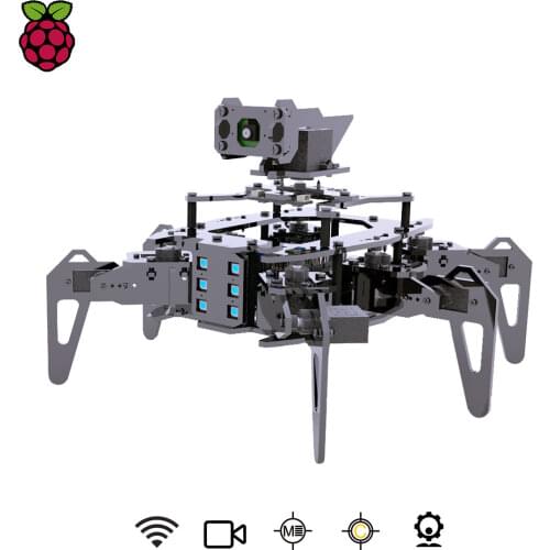 Adeept RaspClaws Hexapod Spider Robot Kit for Raspberry Pi 3 Model B+/B/2B, STEAM Crawling Robot, OpenCV Target Tracking, Video