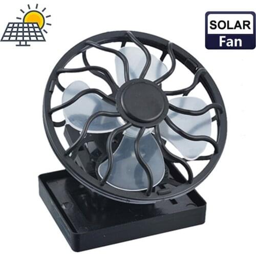 Rechargeable Solar Fan Cooling Desktop Table Collar Mini Portable Clip Fan Square Base Outdoor Camping Traveling Air Cooler
