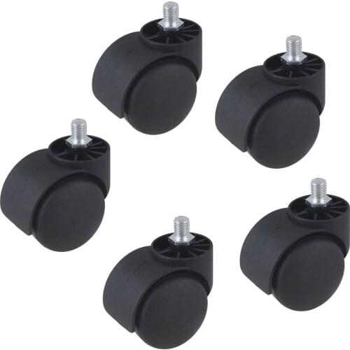 Nylon Office Chair Swivel Casters Furniture Wheels with Metal Screw Thread Stem for Sofa Bed Goods Shelf Storage Rack Pack of 5
