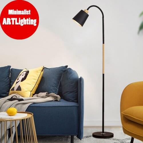 Nordic Modern Wood LED Corner Floor Lamp E27 Floor Light Standing Lamp Minimal Lamp Vibrancy Reading Light