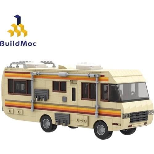 New Moc American Drama Breaking Bad Classic Walter White Pinkman Cooking Lab RV Town High-Tech ideas Building Block Toy Kid Gift