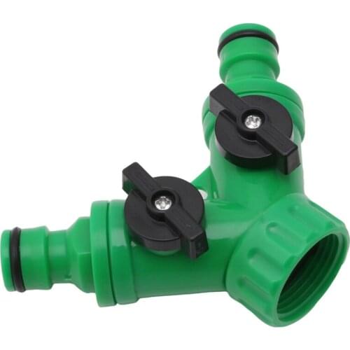 Garden 2-Way Adapter Y Tap Connector Fitting Switch Irrigation Hose Pipe G3 / 4"