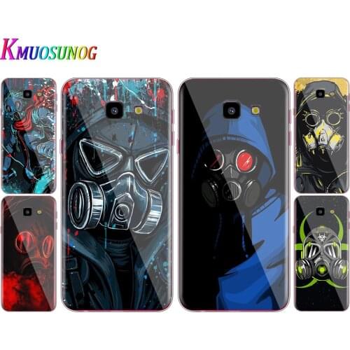 Transparent Cover Cool Gas Mask Smiley For Samsung Galaxy J8 J7 J6 J5 J4 J3 J2 Duo Prime Plus Core 2018 Phone Case
