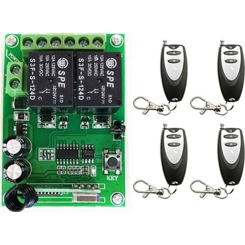 DC12V 24V 2CH 2 CH Radio Controller RF Wireless Relay Remote Control Switch 315 MHZ 433 MHZ Transmitter+ Receiver