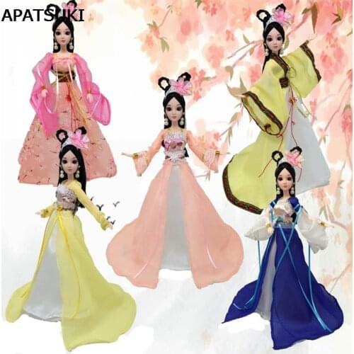 Multi-color Cosplay Traditional Chinese Ancient Beauty Costume Clothes Doll Dress For Barbie Dolls Party Dress Evening Dresses