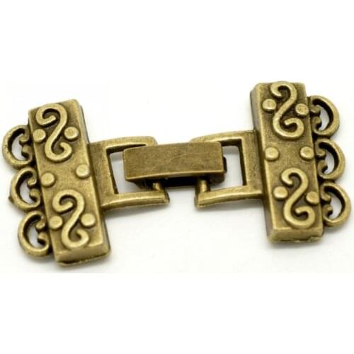 DoreenBeads Retail 5 Sets Antique Bronze End Caps for Bracelets/Necklace DIY Crafts Jewelry Making Findings 4.6x2.3cm New