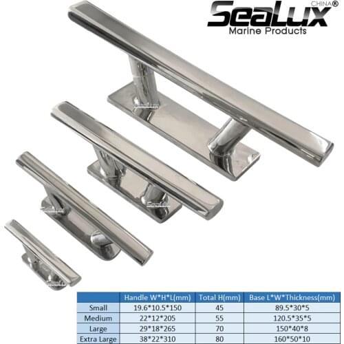 Sealux Oval cleat Large Deluxe cleat Marine Grade Stainless Steel 316 Hardware Boat accessories for Boat Yacht Fishing