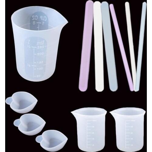 Silicone stir bar Mix Cup Mold Epoxy Resin Tools Reusable Mixing Measuring Cups DIY Jewelry Making Stick Handmade Accessories