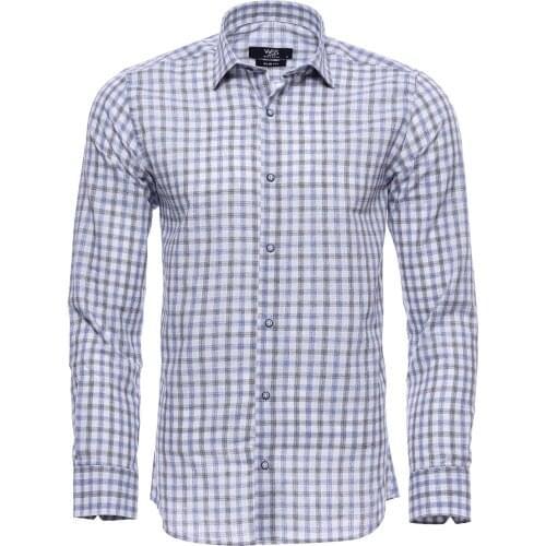 Blue Slim Fit Check Shirt
