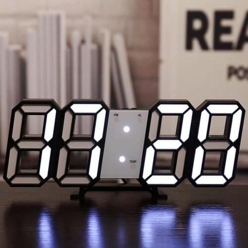 Modern Design Household Temperature Simple Electronic Clock Wall-mounted Desktop Wall Home 3D LED Decor Clock Digital Stere W7Z9
