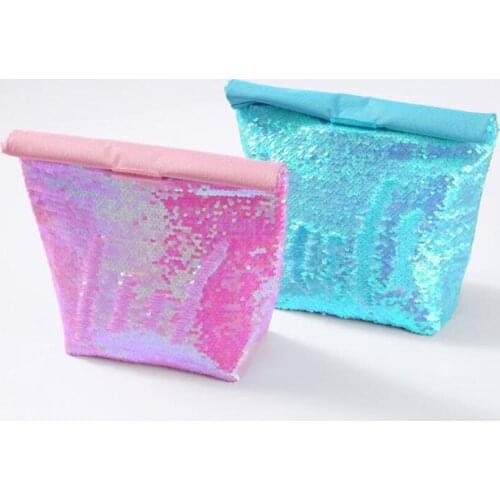 Sequins Insulated Bag woman Lunch Bag Aluminum Film Lunch Box Bag Outdoor Picnic Ice Pack Thermal Insulation Food Bag handbags