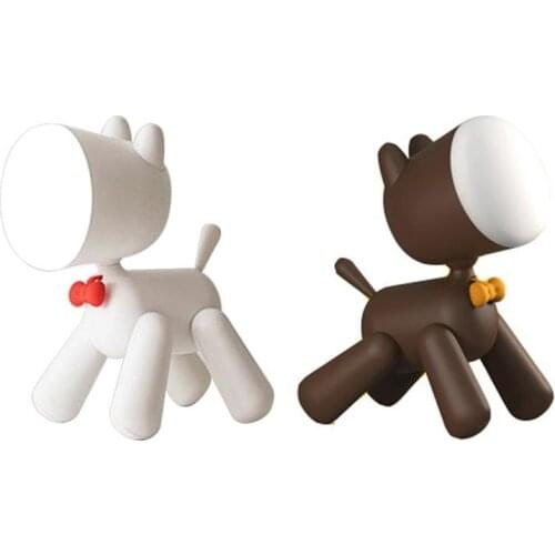 LED Table Lamps Puppy Dog Cute Desktop Light with Dog Shape Cartoon Dog Bedside Touch Sensor Lamp Bedroom Decor