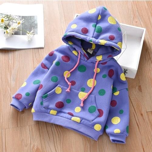 Girls Sweatshirt Winter Clothes Western Style Girls Cartoon Tops Childrens Plus Velvet Thickening Round Neck Tops Long Sleeve