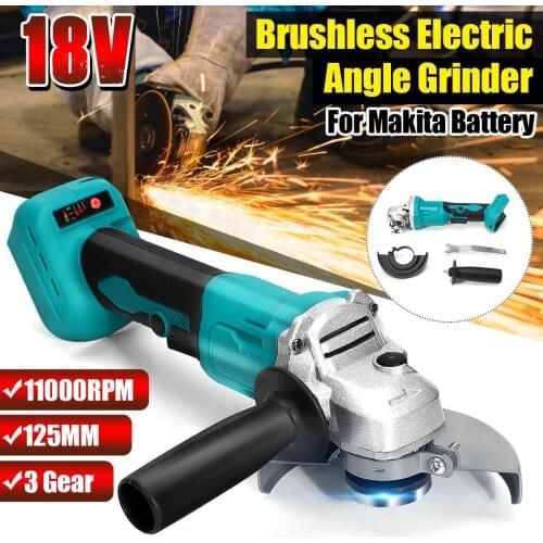 BLMIATKO 125mm 100mm Brushless Electric Angle Grinder Polisher Cordless Woodworking Grinding Power Tools For Makita 18V Battery