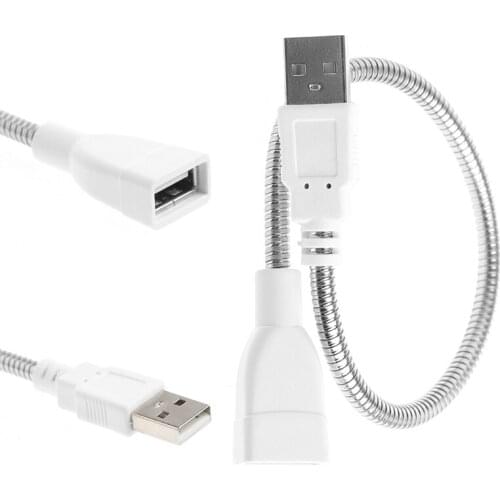 USB Male To Female Extension Cable LED Light Fan Adapter Cable Flexible Metal Hose Power Supply Cord