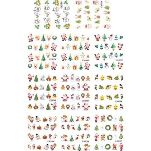 On sale !! 1lot by 20 papers 11 New Style Nail Art Water Sticker Christmas gift in 2016 for BLE1577-1587