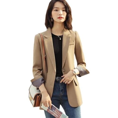 High-quality Women Plus Size Office Suit 2021 Autumn and Winter New Professional Blazer Fashion Long-sleeved Slim Jacket Female