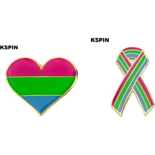 Polysexual Pride LGBT Pride Badge Lapel Pin Brooch