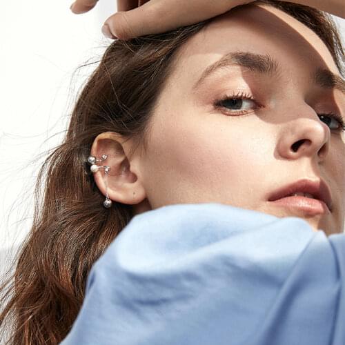 VENTFILLE 925 Sterling Silver Drop Earrings for Women New Tredny Round Beads Zircon Tassel Party Jewelry Ear Clip