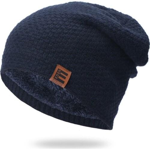 Winter Thick Beanies Hat Women Men Knitted Cap Thick Thermal Fleece Hat Outdoor Sports Running Cycling Skiing Warm Cap Newest