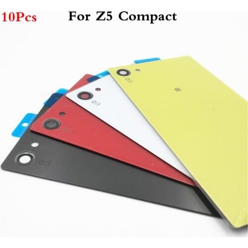 10Pcs For Z5 Mini Back Glass Battery Door Housing Rear Back Cover Replacement For Sony Xperia Z5 Compact E5803 E5823 With NFC