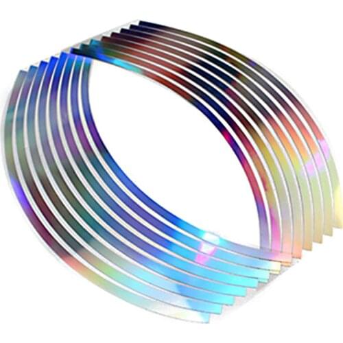 16Pcs/set 10/12/14/18 inch Reflective Car Sticker Cool Style New PVC Laser Wheel Rim Tape for motorcycle Luminous Car Stickers